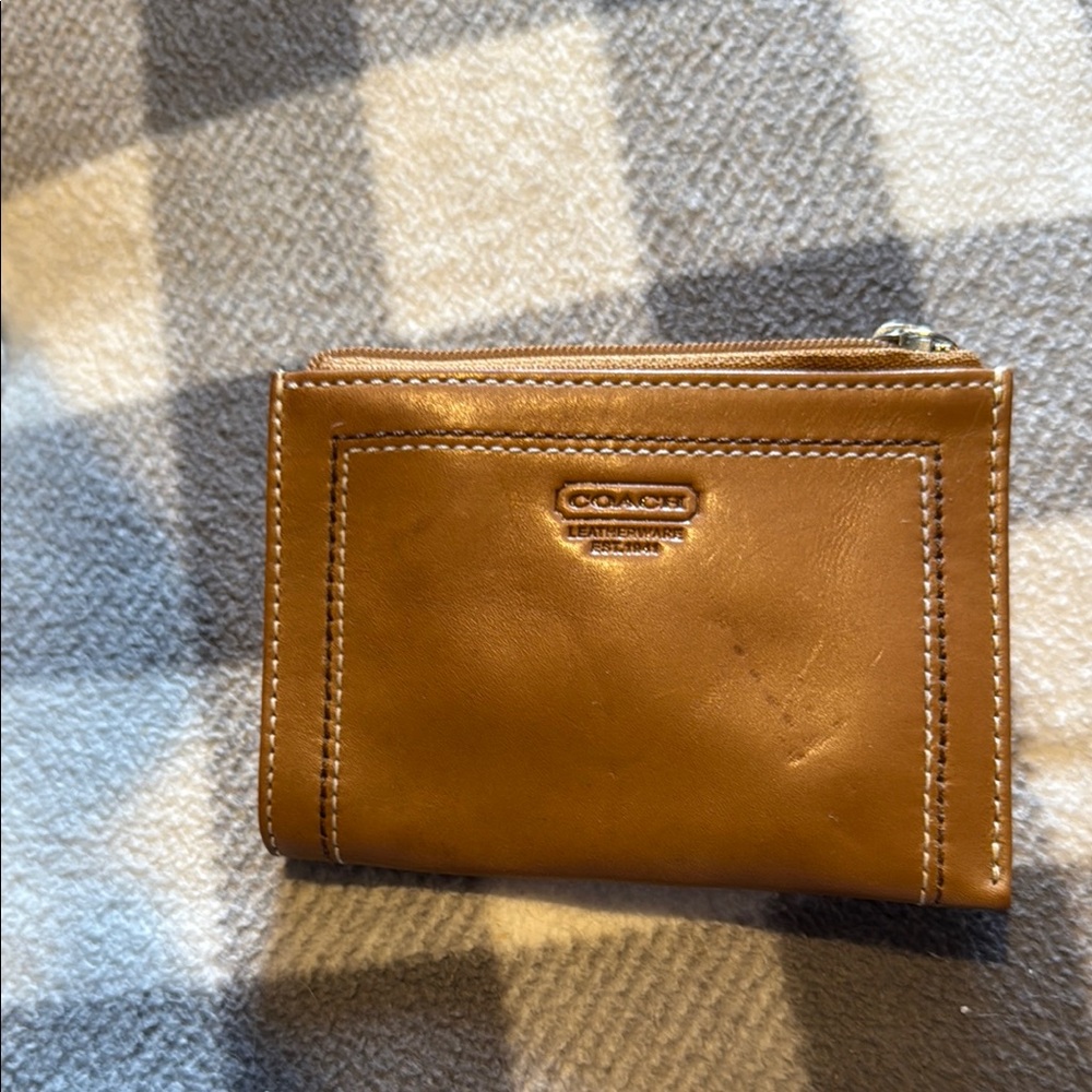 Coach Legacy Tan Leather Coin Wallet